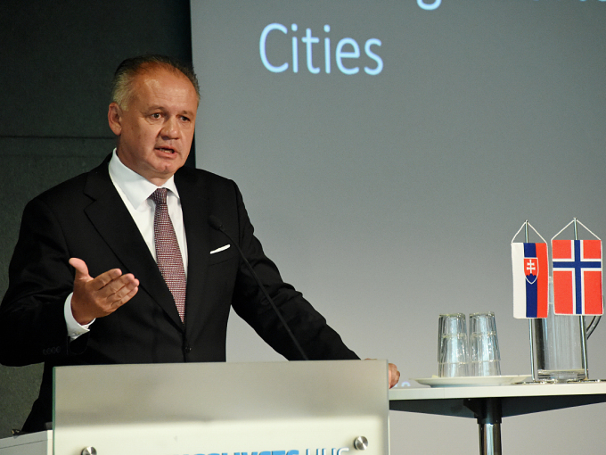 President Kiska gave a closing statement at the business seminar. Photo: Sven Gj. Gjeruldsen, The Royal Court. 